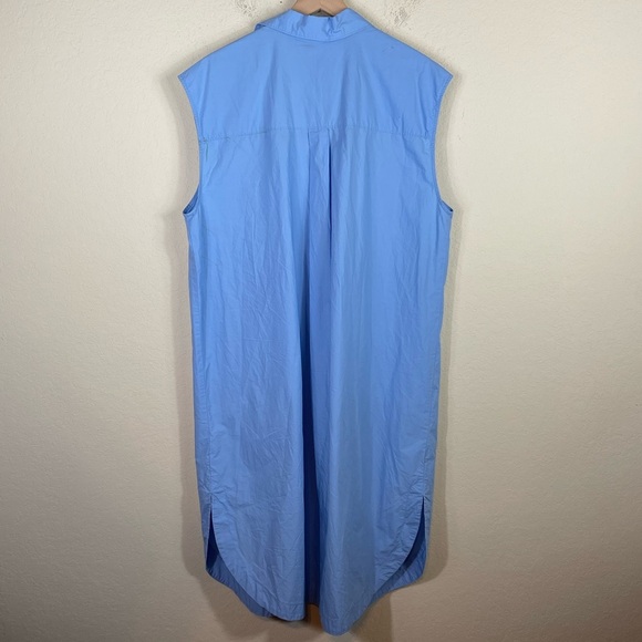 H&M Oversized Sleeveless Button Shirt Dress in Blue Size Medium - Picture 5 of 6